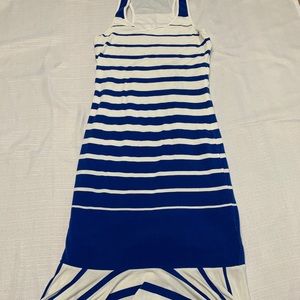 Bebe blue and white stripe dress
